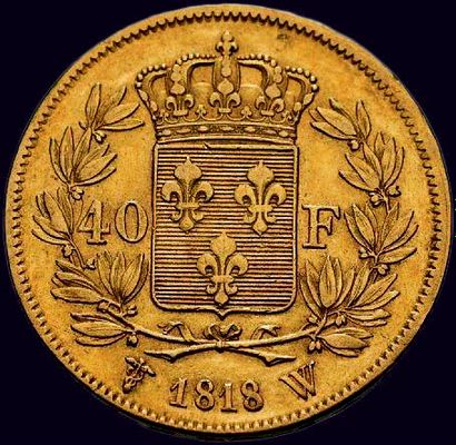 null Louis XVIII (1815-1824).
40 francs 1818 Paris.
TTB