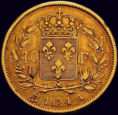 null Charles X (1824-1830).
40 francs 1824 Paris.
TB à TTB