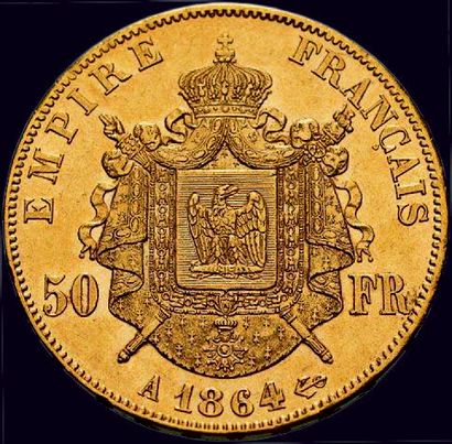 null 50 Francs tête laurée 1864 Paris.
TTB à Sup