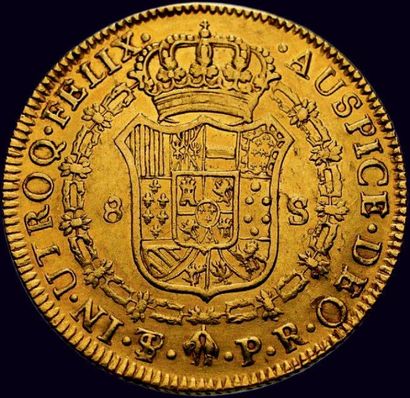 null Charles III (1759-1788).
8 escudos 1784 Potosi.
TTB