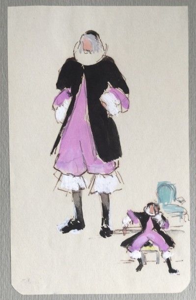 Jean VILAR Études de costumes pour L'Avare, Chaillot, avril 1952
12 aquarelles originales...