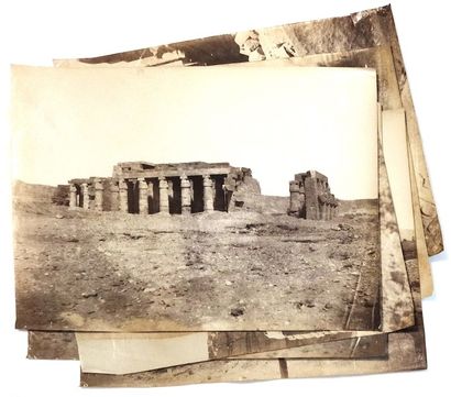  [Calotypes] Temples anciens, Égypte, début des années 1860 Six (6) épreuves albuminées...