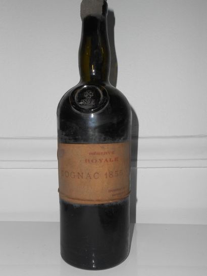 null 1 bouteille Cognac Réserve Royale 1855 Brossault & Cie (étiquette décollée et...