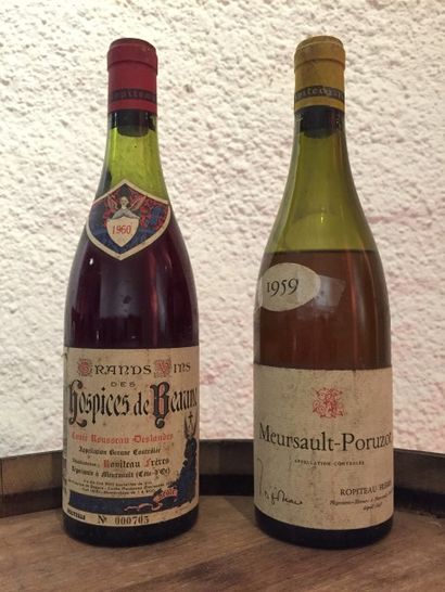 null 2 bouteilles :

-1 bouteille Hospices de Beaune 1960 cuvée Rousseau Deslandes...