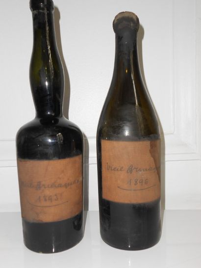 null 1 bouteille Vieil Armagnac 1893 étiquette manuscrite. (Manques à la capsule,...