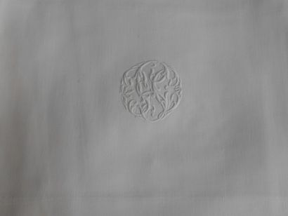 null Une nappe: broderies et Venise, chiffe (3m55 x 1m60)

24 serviettes

(tâches...