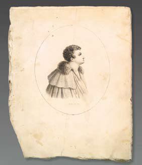 Henri CHATILLON (1780-1856) Pierre lithographique Portrait, annoté « Litho par Chatillon...