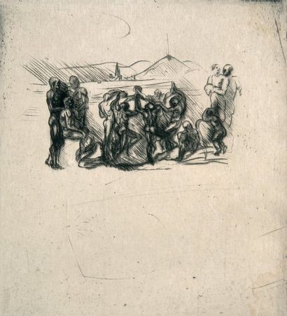 RODIN Auguste, d'après La ronde, 1883-1884 Pointe sèche, 230 x 178 mm, marges 330...