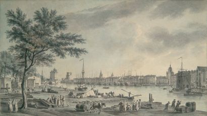 COCHIN Charles Nicolas (1715-1790), d'après Joseph Vernet Le port de La Rochelle...