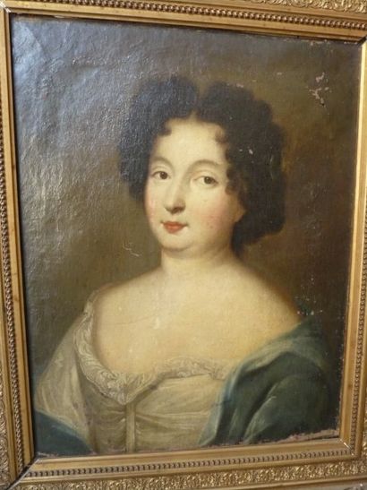 Atelier de Jacob-Ferdinand VOET (1639-1700 ?) Portrait de femme Huile sur toile,...