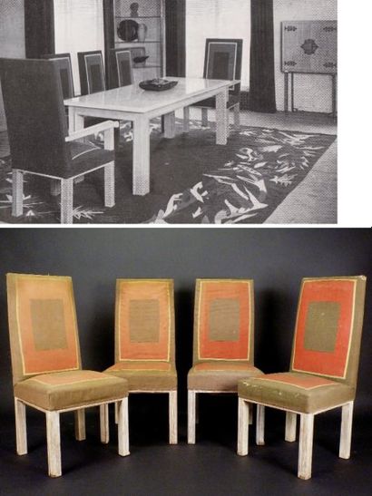 ADNET Jacques (1900-1984) pour la Compagnie des Arts Français Suite de huit chaises...