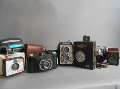 null Lot de caméra et appareils photos anciens : Semflex, Contax, Miranda, Canon,...