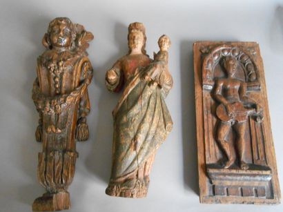 -Vierge à l'Enfant en bois sculpté polychrome

H...