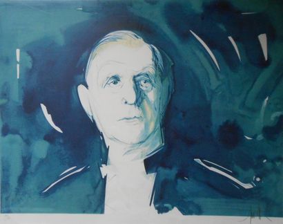 null Raymond MORETTI (1931-2005)

"Charles de Gaulle"

Lithographie, signée en bas...