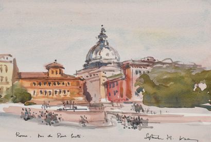 null Henri DAVY (1913-1988)

"Rome, vue du Pont Sisto"

Aquarelle sur papier sginée...