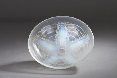 null Coupe en verre opalin moulé pressé à décor d'étoile de mer.

Vers 1930.

Diamètre...