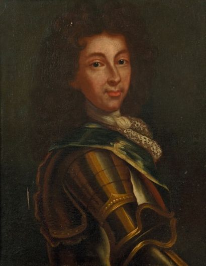 École FRANÇAISE vers 1740 
Portrait présumé de Louis Auguste de Bourbon, duc du Maine
Toile.
41,5...