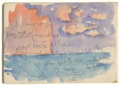 SIGNAC Paul [Paris, 1863 - id., 1935], peintre français Carnet de notes et croquis...