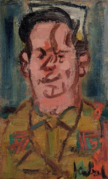 GEN PAUL (1895-1975) 
Portrait de Favrel en légionnaire, c. 1945/1950
Huile sur toile,...