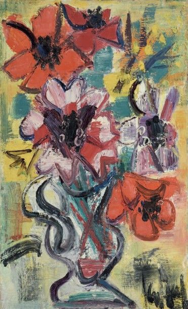 GEN PAUL (1895-1975) 
Fleurs, c. 1955
Huile sur toile, signée en bas à droite, contresignée...