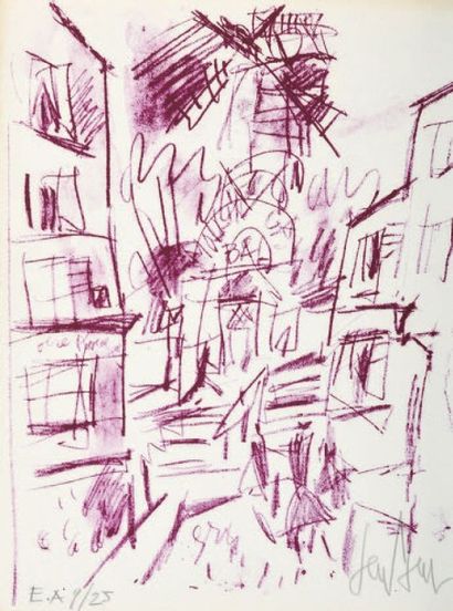 GEN PAUL (1895-1975) 
Le Rue Tholozé à Montmartre, c. 1965/1970
Lithographie originale...