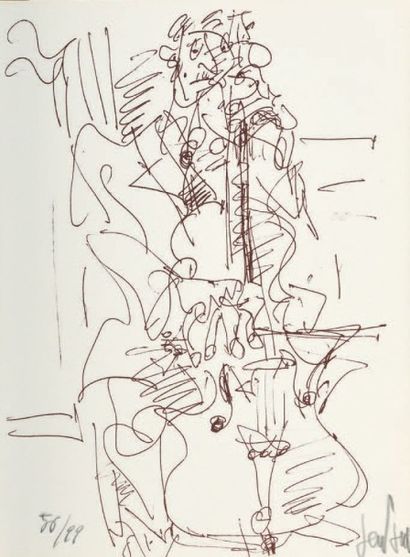 GEN PAUL (1895-1975) 
Le Violoncelliste, c. 1965/1970
Lithographie originale signée...