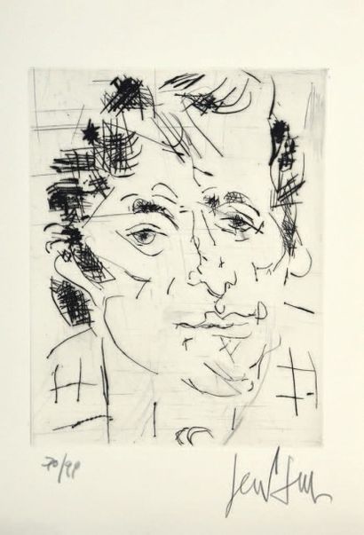 GEN PAUL (1895-1975) 
Portrait de Balanci, c. 1972
Gravure originale signée en bas...