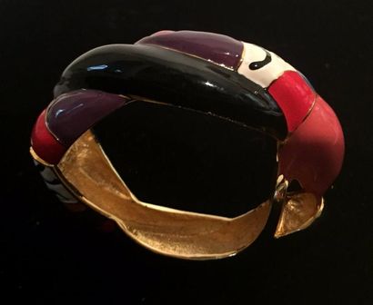 null Nikki de SAINT-PHALLE (1930-2002) : Bracelet jonc articulé " Serpentine " en...