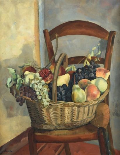 Edmond CERIA (1884-1955) Nature morte, corbeille de fruits
Huile sur toile, signé...