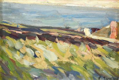 Nicolas TARKHOFF (1871-1930) Paysage près de la mer
Huile sur panneau, signé en bas...
