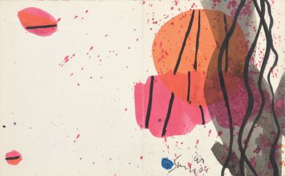 Gustave SINGIER (1909-1984) Abstraction
Aquarelle sur papier, signé et daté «64»...