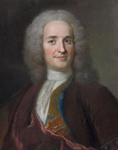 ÉCOLE FRANCAISE DU XVIIIE SIÈCLE, SUIVEUR DE MAURICE QUENTIN DE LA TOUR Portrait...