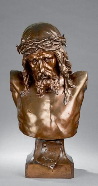 Émile PICAULT (1833-1915) Ecce Homo
Épreuve en bronze de patine brune signée en bas...