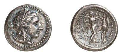 null SYRACUSE Règne d'AGATHOCLES (317-289 av. J.C). Tétradrachme d'argent. 17,17...