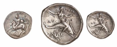 null TARENTE, époque de PYRRHUS (302-281 av. J.C.). Statère d'argent. 7,68 g. Cavalier...
