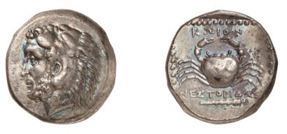 null ILES de CARIE. COS (vers 366-300 av. J.C.). Tétradrachme d'argent. 15,16 g....