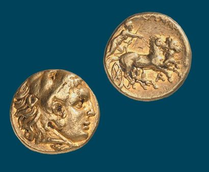 null TARENTE, Hégémonie de Pyrrhus (281-272 av. J.C.) Hémistatère d'or frappé vers...