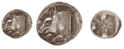 null LYCIE (520-480 av. J.C.). Statère archaïque en argent. 9,24 g. Protomé de sanglier...