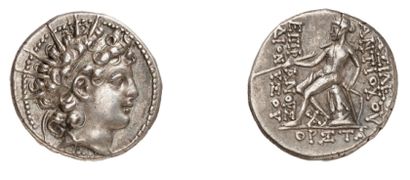 null ROIS. ANTIOCHUS VI DIONYSOS (145-142 av. J.C.). Drachme d'argent frappée à ANTIOCHE...