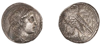 null DEMETRIUS II, 1er règne (146-138 av. J.C.). Tétradrachme d'argent de poids phénicien...
