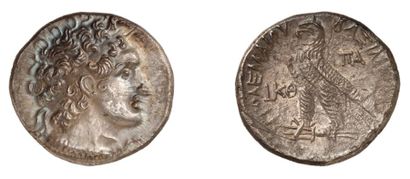 null PTOLEMEE VI Philometor (180-145 av. J.C.) Tétradrachme d'argent frappé à Paphos,...