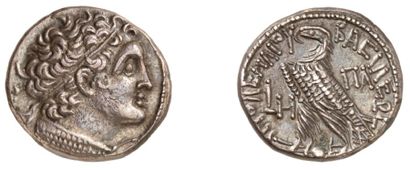 null PTOLEMEE X Alexandre (111-107 av. J.C.). Tétradrachme d'argent frappé à ALEXANDRIE...