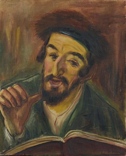Abraham WEINBAUM (Kamieniec Podolski 1890 – Mort en déportation 1943) 
Étudiant talmudiste
Huile...