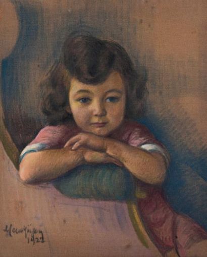 Maurice MENDJIZKY (Lodz 1890 - Saint Paul de Vence 1951) 
Portrait d'enfant
Pastel...