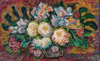 Maurice MENDJIZKY (Lodz 1890 - Saint Paul de Vence 1951) 
Composition florale, 1937
Huile...