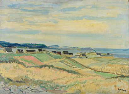 Joseph HECHT (Lodz 1891 - Paris 1951) 
Lannion, paysage en bord de mer
Huile sur...