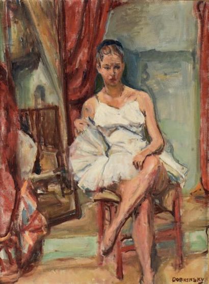 Isaac DOBRINSKY (Makariv 1891 - Paris 1973) 
Danseuse
Huile sur toile, signée en...