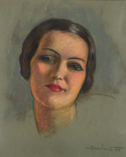 Henryk BERLEWI (Varsovie 1894 - Paris 1967) 
Portrait de femme
Pastel sur papier,...