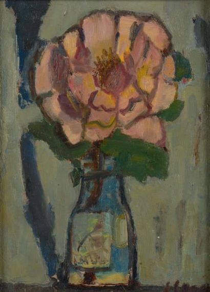 Maurice BLOND (Lodz 1899 - Clamart 1974) 
Fleur dans une bouteille Huile sur toile,...