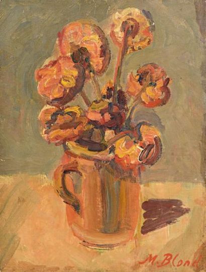 Maurice BLOND (Lodz 1899 - Clamart 1974) 
Bouquet dans un vase
Huile sur toile signée...